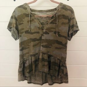 American eagle camp lace up top